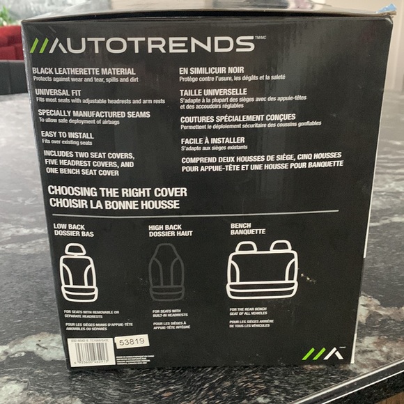 AUTOTRENDS Truck Black Durable Leatherette 3-piece set comfort Kit - Picture 7 of 8